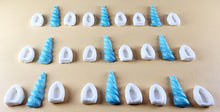 27 Peice Edible 3D Unicorn Horns and Ears Set icing toppers, cake cupcakes decorations T098