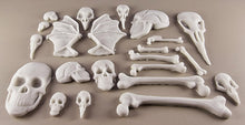 20 x Edible 3D 50mm Skull and Bones set icing toppers, cake cupcakes decorations T057