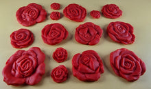15 x Edible 3D Mixed Roses flowers Set, icing toppers, cake cupcakes decorations T077
