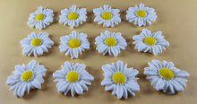 12 x Edible 3D 30mm Daisies Daisy flowers icing toppers, cake cupcakes T117