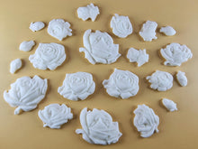 20 x Edible 3D 33mm Mixed Rose Set, icing toppers, cake cupcakes decorations T089