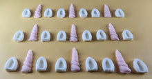 27 Peice Edible 3D Unicorn Horns and Ears Set icing toppers, cake cupcakes decorations T098