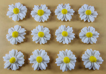 12 x Edible 3D 15mm Daisies Daisy flowers icing toppers, cake cupcakes T114