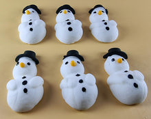 6 x Edible 3D 45mm Snowmen, Snowman Christmas icing toppers, T132
