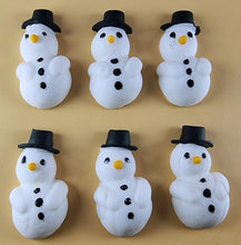 6 x Edible 3D 45mm Snowmen, Snowman Christmas icing toppers, T132