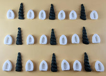27 Peice Edible 3D Unicorn Horns and Ears Set icing toppers, cake cupcakes decorations T098