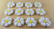 12 x Edible 3D 25mm Daisies Daisy flowers icing toppers, cake cupcakes T116