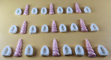 27 Peice Edible 3D Unicorn Horns and Ears Set icing toppers, cake cupcakes decorations T098