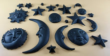 20 x Edible 3D 45mm Moon, Sun and Star Set, icing toppers, cake cupcakes decorations T090