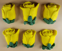6 x Edible 3D 50mm Rose Buds icing toppers, cake cupcakes decorations T102