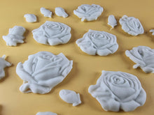 20 x Edible 3D 33mm Mixed Rose Set, icing toppers, cake cupcakes decorations T089