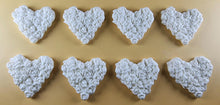 8 x Edible 3D 45mm Heart Clusters, icing toppers, cake cupcakes decorations T094