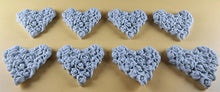 8 x Edible 3D 45mm Heart Clusters, icing toppers, cake cupcakes decorations T094