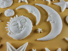 20 x Edible 3D 45mm Moon, Sun and Star Set, icing toppers, cake cupcakes decorations T090