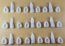 27 Peice Edible 3D Unicorn Horns and Ears Set icing toppers, cake cupcakes decorations T098