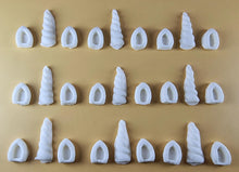 27 Peice Edible 3D Unicorn Horns and Ears Set icing toppers, cake cupcakes decorations T098