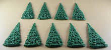 9 x Edible 3D 65mm Christmas Trees Set icing toppers, cake cupcakes T112