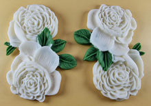 2 x Edible 3D 110mm Double Rose Flowers icing toppers, cake cupcakes T123
