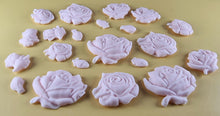 20 x Edible 3D 33mm Mixed Rose Set, icing toppers, cake cupcakes decorations T089