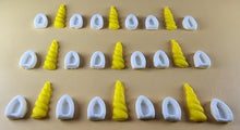 27 Peice Edible 3D Unicorn Horns and Ears Set icing toppers, cake cupcakes decorations T098