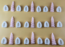 27 Peice Edible 3D Unicorn Horns and Ears Set icing toppers, cake cupcakes decorations T098