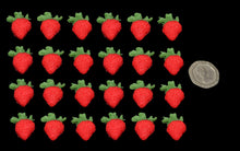 20 x Edible 3D Strawberries, 20 colours, toppers, decorations cake (Red)