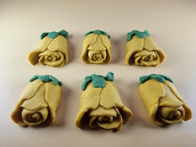 6 x Edible 3D 50mm Rose Buds icing toppers, cake cupcakes decorations T102