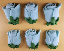 6 x Edible 3D 50mm Rose Buds icing toppers, cake cupcakes decorations T102