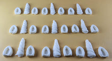 27 Peice Edible 3D Unicorn Horns and Ears Set icing toppers, cake cupcakes decorations T098