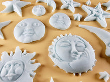 20 x Edible 3D 45mm Moon, Sun and Star Set, icing toppers, cake cupcakes decorations T090