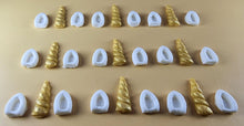 27 Peice Edible 3D Unicorn Horns and Ears Set icing toppers, cake cupcakes decorations T098