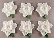 6 x Edible 3D 50mm Daffodil Flowers icing toppers, cake cupcakes T141