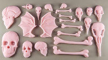 20 x Edible 3D 50mm Skull and Bones set icing toppers, cake cupcakes decorations T057