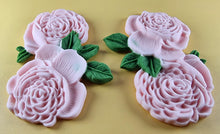 2 x Edible 3D 110mm Double Rose Flowers icing toppers, cake cupcakes T123