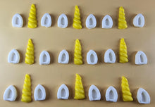27 Peice Edible 3D Unicorn Horns and Ears Set icing toppers, cake cupcakes decorations T098
