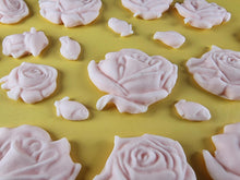 20 x Edible 3D 33mm Mixed Rose Set, icing toppers, cake cupcakes decorations T089