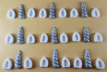 27 Peice Edible 3D Unicorn Horns and Ears Set icing toppers, cake cupcakes decorations T098