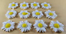12 x Edible 3D 30mm Daisies Daisy flowers icing toppers, cake cupcakes T117