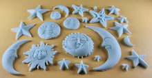 20 x Edible 3D 45mm Moon, Sun and Star Set, icing toppers, cake cupcakes decorations T090