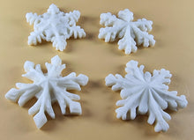 4 x Edible 3D 50mm Christmas Snowflakes Snow icing toppers, cake cupcakes decorations T101