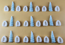 27 Peice Edible 3D Unicorn Horns and Ears Set icing toppers, cake cupcakes decorations T098