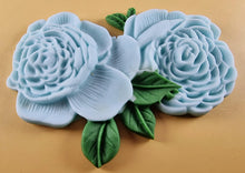 2 x Edible 3D 110mm Double Rose Flowers icing toppers, cake cupcakes T123