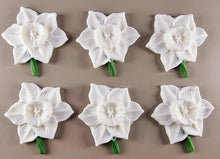 6 x Edible 3D 50mm Daffodil Flowers icing toppers, cake cupcakes T141