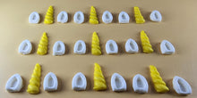 27 Peice Edible 3D Unicorn Horns and Ears Set icing toppers, cake cupcakes decorations T098