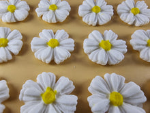 12 x Edible 3D 25mm Daisies Daisy flowers icing toppers, cake cupcakes T116