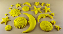 20 x Edible 3D 45mm Moon, Sun and Star Set, icing toppers, cake cupcakes decorations T090