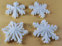 4 x Edible 3D 50mm Christmas Snowflakes Snow icing toppers, cake cupcakes decorations T101
