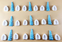 27 Peice Edible 3D Unicorn Horns and Ears Set icing toppers, cake cupcakes decorations T098