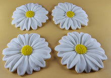 4 x Edible 3D 70mm Large Daisy Flowers icing toppers, cake cupcakes T122