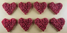 8 x Edible 3D 45mm Heart Clusters, icing toppers, cake cupcakes decorations T094